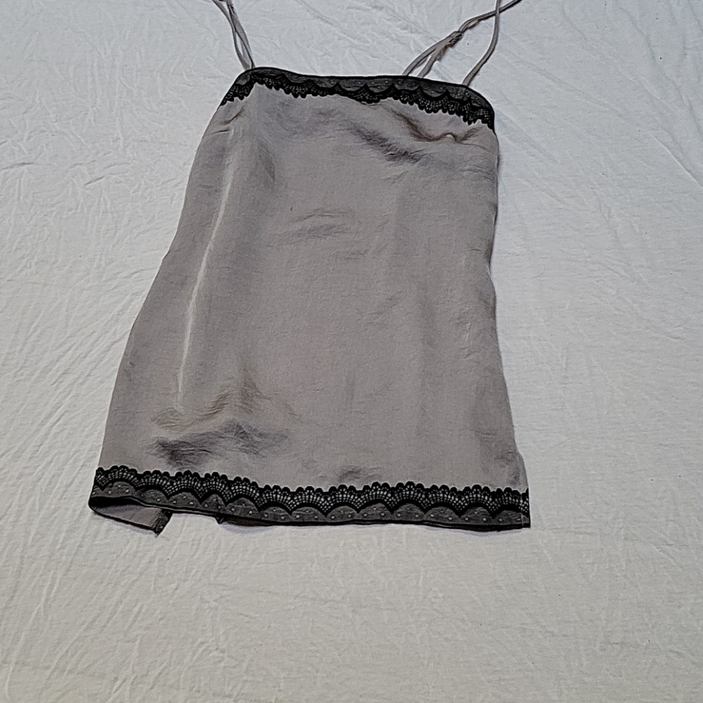 Love squared size small grey silk camisole